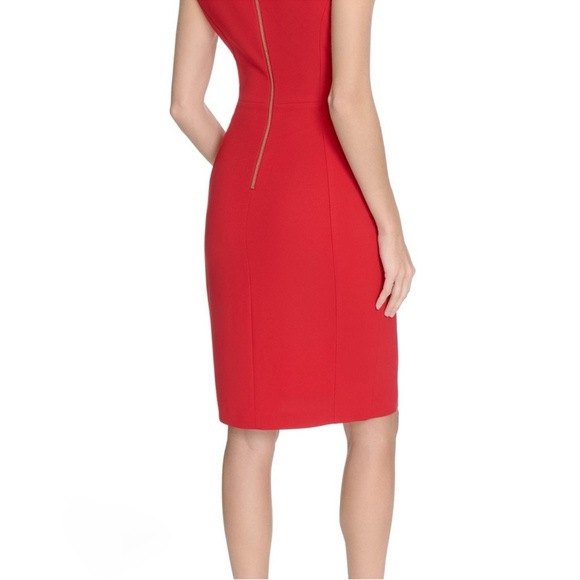 Calvin Klein Red Scuba Sheath Dress Sleeveless NWOT - Picture 2 of 7